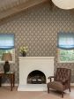 Arthur  Wallpaper by Nathan Turner - Blue on Taupe on Sale