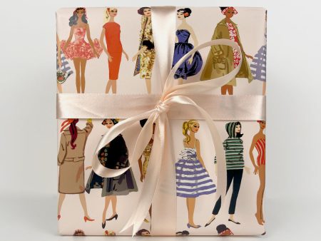 Barbie™ Vintage Illustration Gift Wrap - Peach Cheap