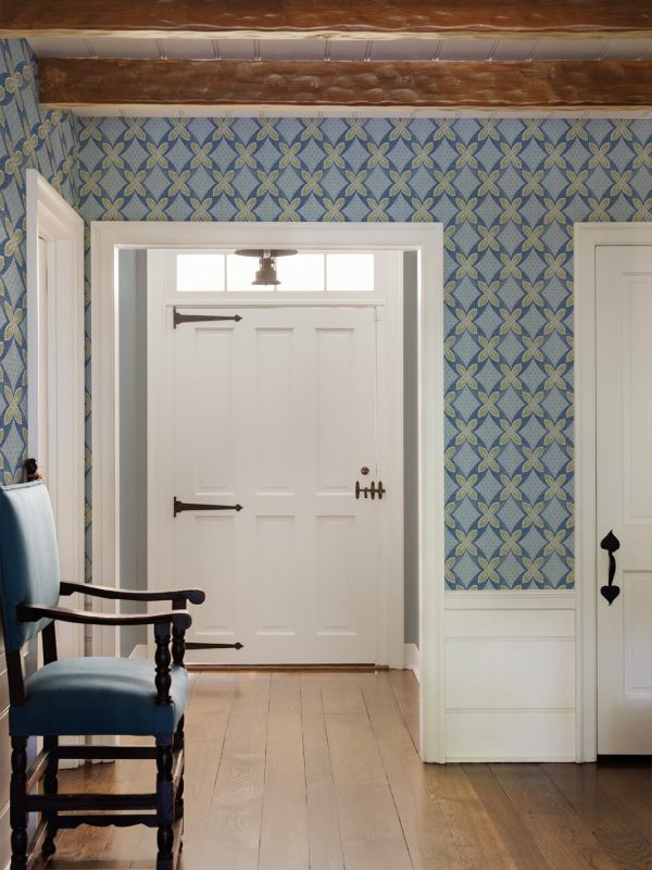 Arthur  Wallpaper by Nathan Turner - Green on Blue Fashion