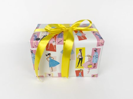 Mod Shapes Barbie™ Gift Wrap - Daffodil Persimmon Sale