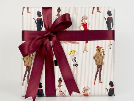 Barbie™ Vintage Pinstripe Gift Wrap - Pink For Discount