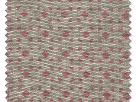 Fabric by the Yard - Barbie™ Dreamhouse Breezeblocks - Bubblegum on Flax Linen Supply