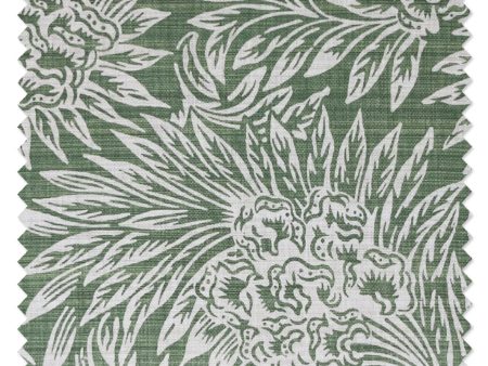 Herald  Linen Fabric by Nathan Turner - Green For Discount