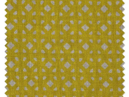 Fabric by the Yard - Barbie™ Dreamhouse Breezeblocks - Daffodil on Flax Linen For Cheap