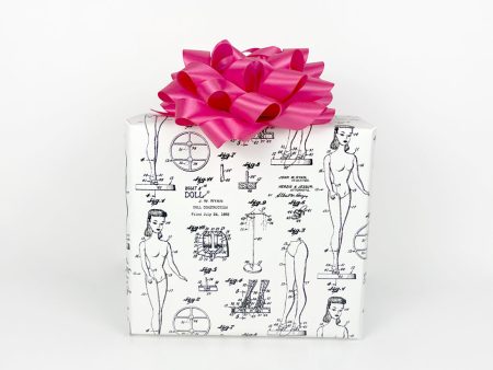 Barbie™ Blue Print Gift Wrap - Black For Cheap