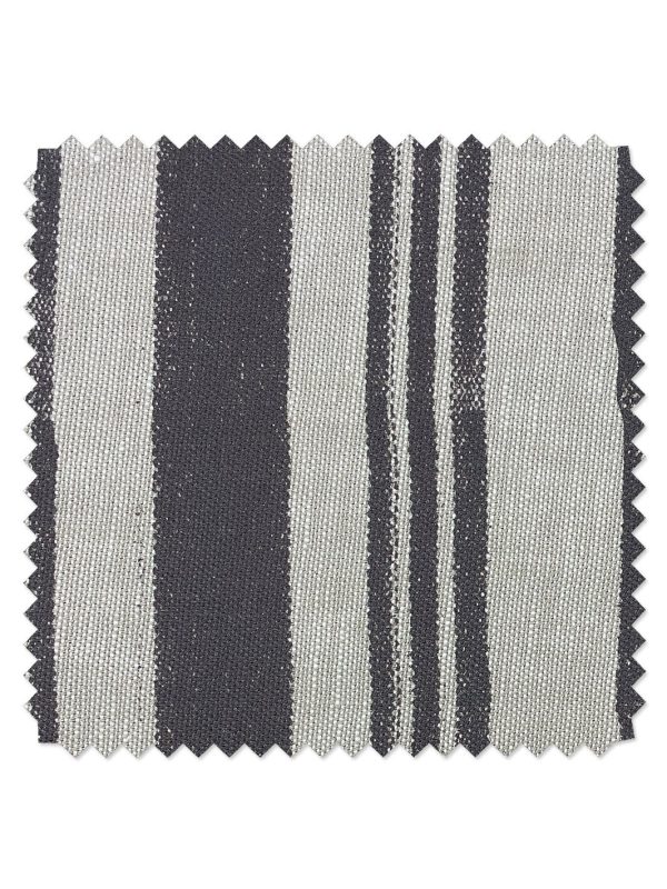 Fabric by the Yard - Painted Stripes - Chocolate on Raw Canvas For Discount