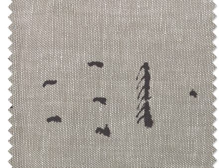 Fabric by the Yard - Stitch - Chocolate on Flax Linen For Discount