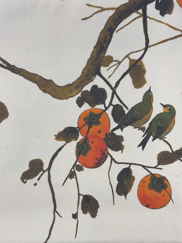 Fabric by the Yard - Persimmon Birds - Persimmon on Organic Twill Cheap