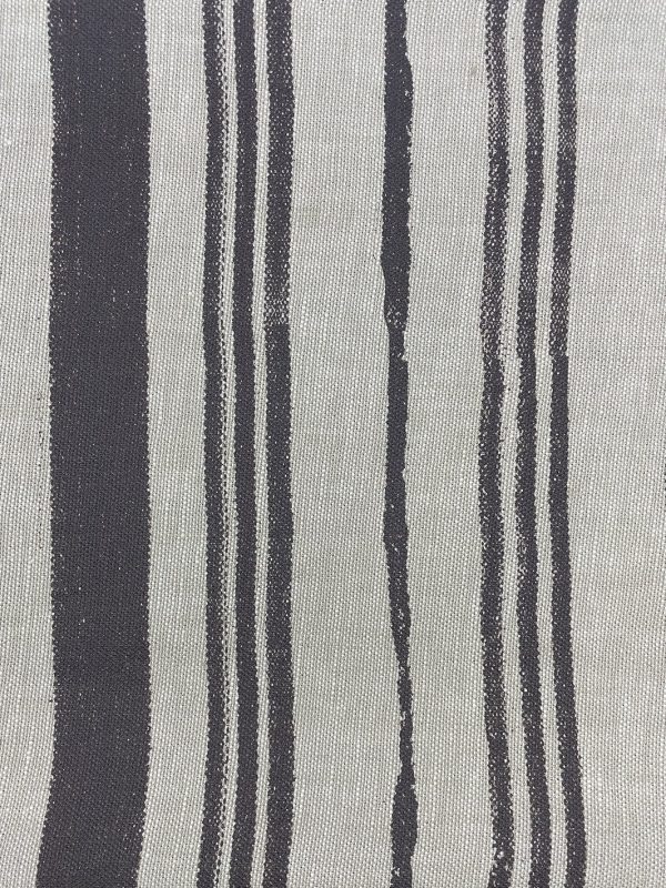 Fabric by the Yard - Painted Stripes - Chocolate on Raw Canvas For Discount