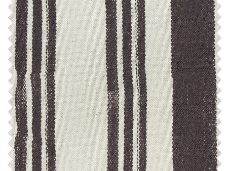 Fabric by the Yard - Painted Stripes - Chocolate on Raw Canvas For Discount