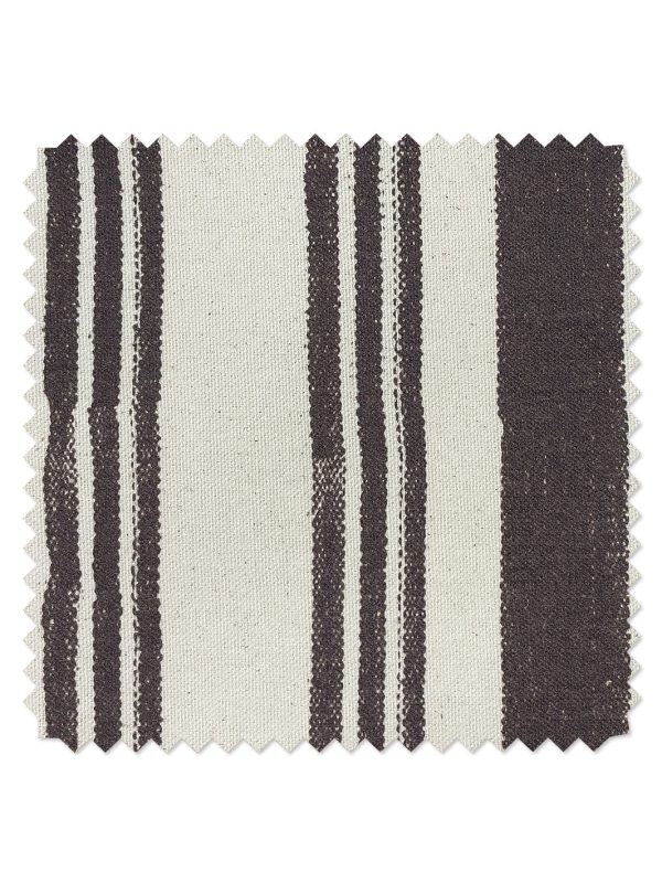 Fabric by the Yard - Painted Stripes - Chocolate on Raw Canvas For Discount