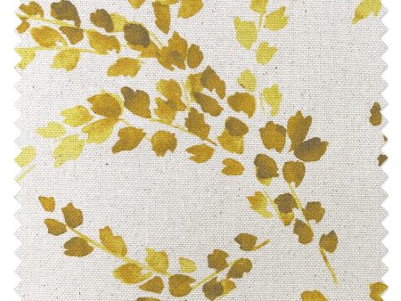 Fabric by the Yard - Sweet Caroline - Yellow on Raw Canvas Online now