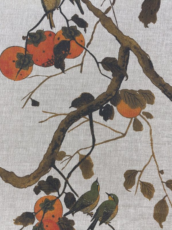 Fabric by the Yard - Persimmon Birds - Persimmon on Organic Twill Cheap