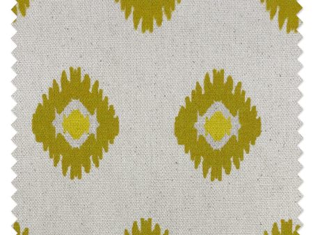 Fabric by the Yard - Tangier Medallion- Yellow on Raw Canvas Supply