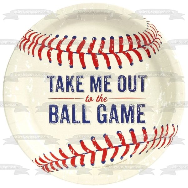 Baseball Take Me Out to the Ball Game Edible Cake Topper Image ABPID00749 Supply