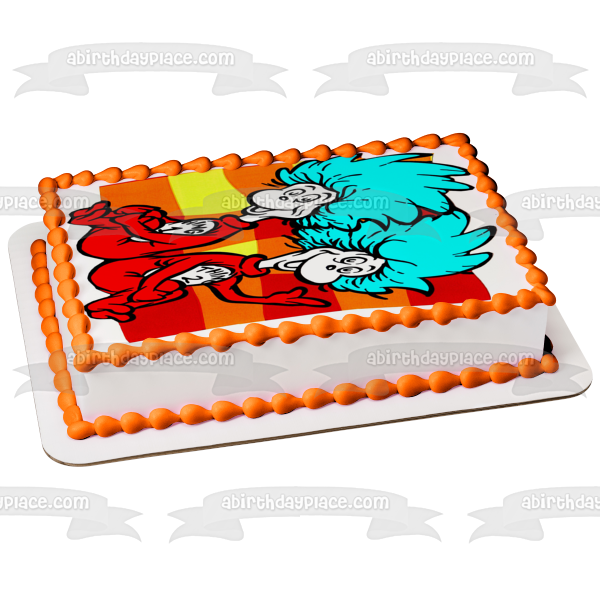 Dr. Seuss The Cat in the Hat Thing 1 Thing 2 Edible Cake Topper Image ABPID00928 Online Sale