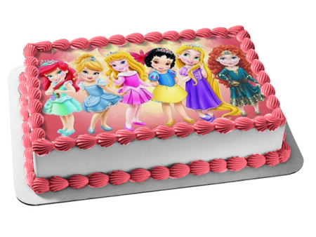 Baby Princesses Snow White Ariel Aurora and Meridia Edible Cake Topper Image ABPID00699 Cheap