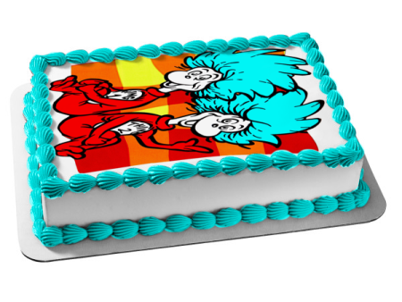 Dr. Seuss The Cat in the Hat Thing 1 Thing 2 Edible Cake Topper Image ABPID00928 Online Sale