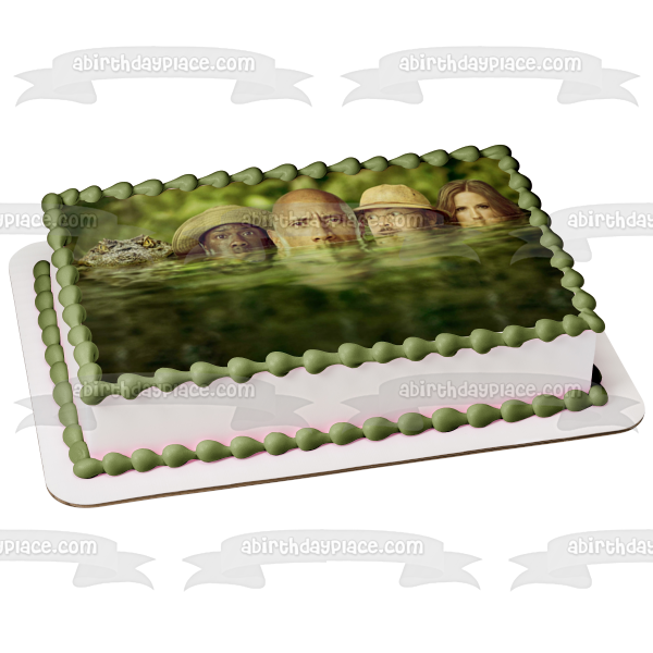 Jumanji Welcome to the Jungle Dr. Smolder Bravestone Professor Shelly Oberon and a Crocodile Edible Cake Topper Image ABPID00853 Online Hot Sale