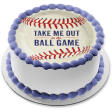 Baseball Take Me Out to the Ball Game Edible Cake Topper Image ABPID00749 Supply