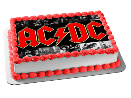 AC DC Rock Band Stage Group Photos Guitar Live Performance Edible Cake Topper Image ABPID00126 For Cheap