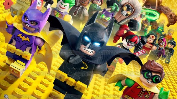 The LEGO Batman Movie Robin Batwoman The Joker Harley Quinn Edible Cake Topper Image ABPID00882 Online now