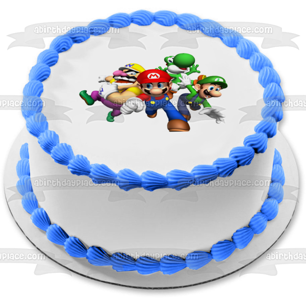 Super Mario Brothers Yoshi Luigi and Wario Edible Cake Topper Image ABPID00901 on Sale