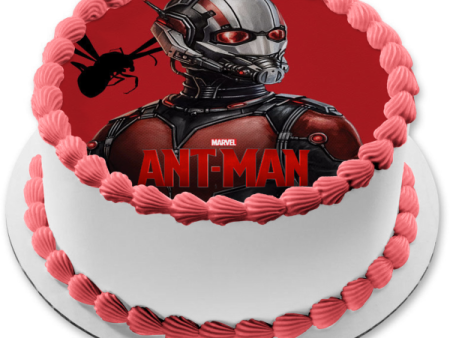 Ant-Man and a Flying Ant with a Red Background Edible Cake Topper Image ABPID00867 Sale