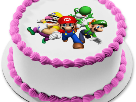 Super Mario Brothers Yoshi Luigi and Wario Edible Cake Topper Image ABPID00901 on Sale