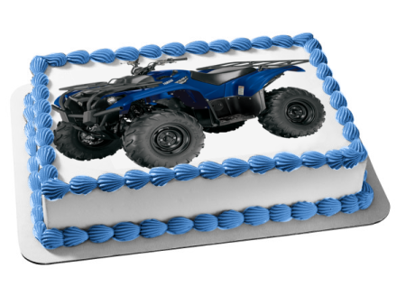 Atv Blue Yamaha 4 Wheeler Edible Cake Topper Image ABPID00916 Hot on Sale