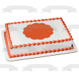 Orange Scalloped Circle on White Background Edible Cake Topper Image ABPID00819 Sale