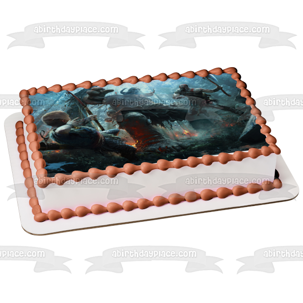 God of War Battle Scene Edible Cake Topper Image ABPID00823 Online Hot Sale