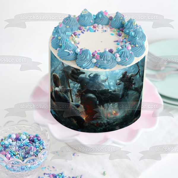 God of War Battle Scene Edible Cake Topper Image ABPID00823 Online Hot Sale