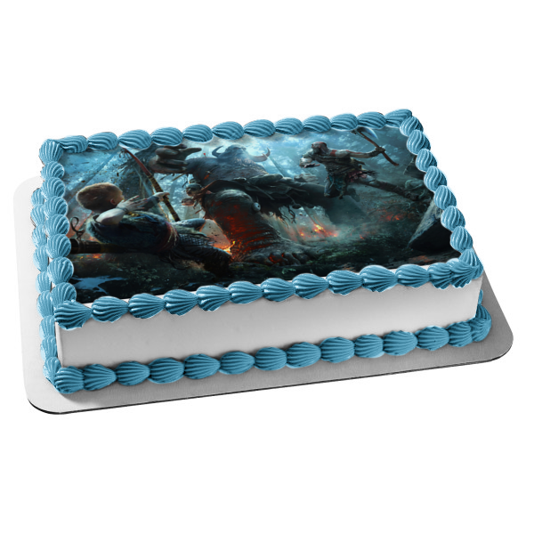 God of War Battle Scene Edible Cake Topper Image ABPID00823 Online Hot Sale