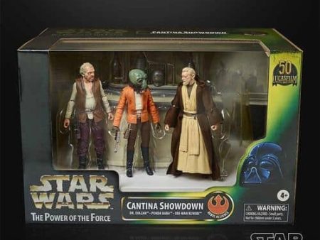 Set figuras The Power Of The Force Cantina Showdown Black Series Star Wars 15cm Sale