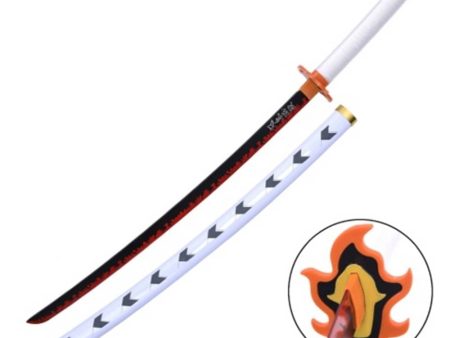 Katana de Rengoku con hoja de madera de bambú Demon Slayer Kimetsu no Yaiba zs656w Fashion