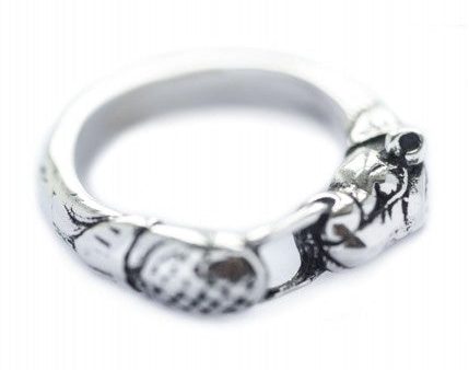 Anillo vikingo con cabeza de perro, plateado 1404022900 Supply