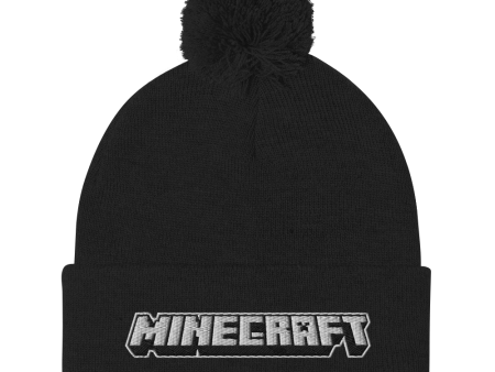 Minecraft Logo Pom Pom Knit Beanie Discount