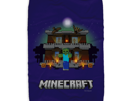 Minecraft Zombie Creepy Mansion Sherpa Blanket Hot on Sale