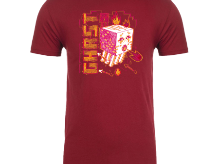 Minecraft Acid Sketch Ghast Adult Short Sleeve T-Shirt Online Hot Sale