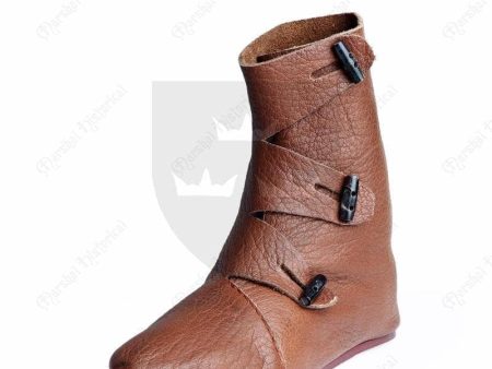 Bota alta medieval vikinga  Jorvik , Cuero medieval Online