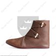 Bota alta medieval vikinga  Jorvik , Cuero medieval Online