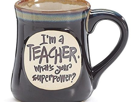 I m a Teacher Superpower Deep Black 18 Oz Mug Online