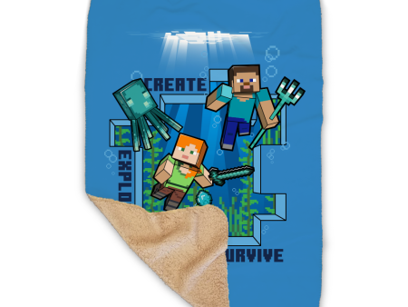 Minecraft Caves & Cliffs Create, Explore, Survive Sherpa Blanket Online now