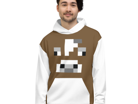 Minecraft Cow Face Adult Pullover Hoodie For Sale