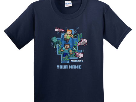 Minecraft Underwater: Personalized Kids T-Shirt Online now