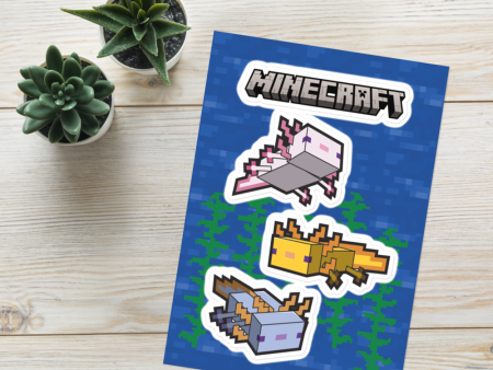 Minecraft: Caves & Cliffs Axolotl Sticker Online Sale