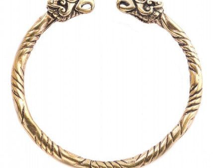 Pulsera vikinga de bronce cabezas de pájaro Online Hot Sale