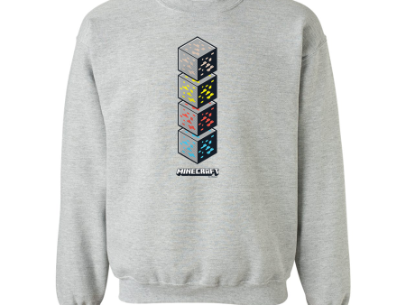 Minecraft Jolly Mobs Vertical Blocks Fleece Crewneck Sweatshirt Online Hot Sale