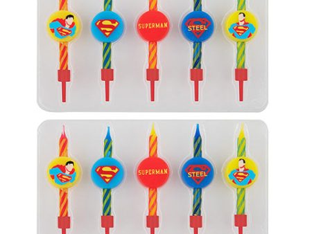 Set de 10 velas de cumpleaños con logo Superman - DC Comics CR4220 Online Sale